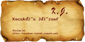 Kecskés József névjegykártya